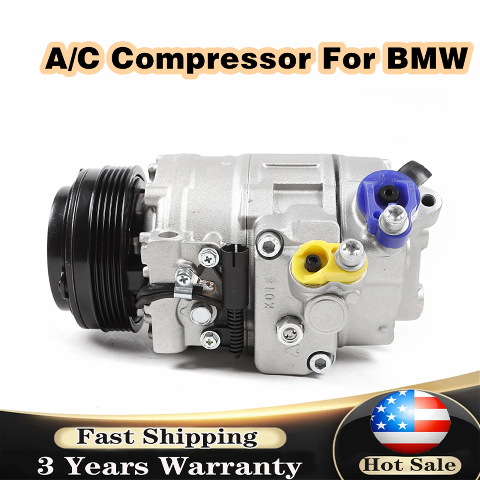 

NEW AC Compressor + A/C Clutch For BMW 323i 330i 525i M3 M5 X3 Z8 528i 328i 325i 10346220 64526911342