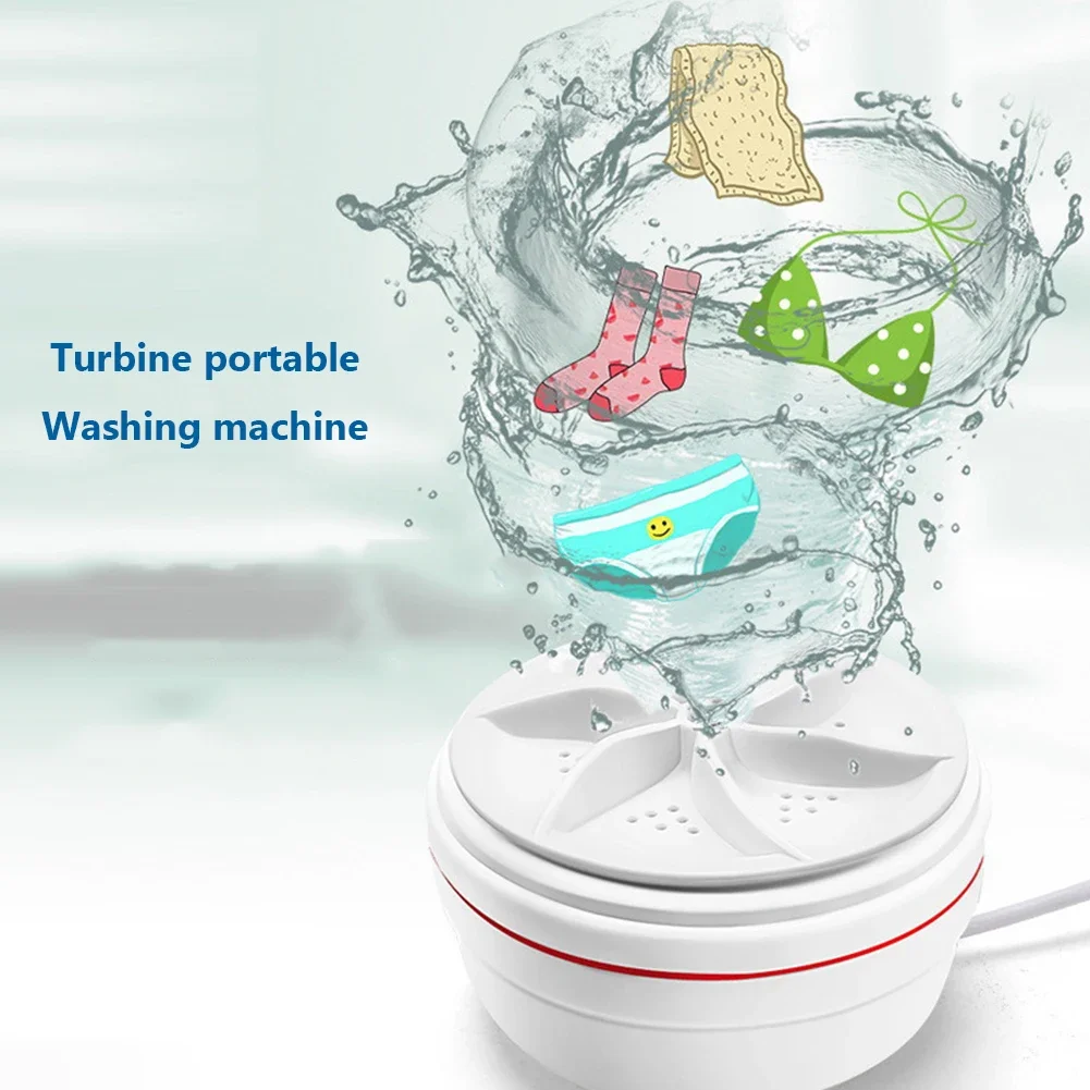 Portable Mini Washing Machine USB Powered Cleaning Washing Machine Removes Dirt Ultrasonic Turbo for Home Travel