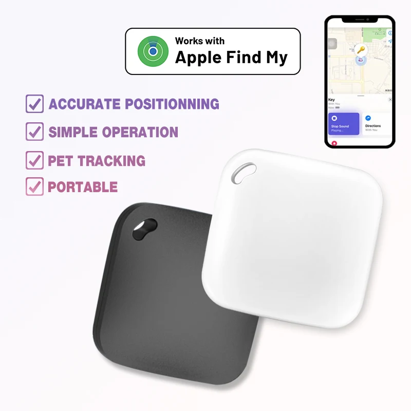 Smart GPS Tracker Works With Apple Find My APP Pet Kids Luggage Key Tracking Glo