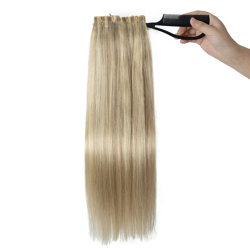 #P18-613 Seamless Tape Weft Long PU Skin Weft Tape in Human Extensions No Glue Natural Human Hair For Fine Hair 80cm Long