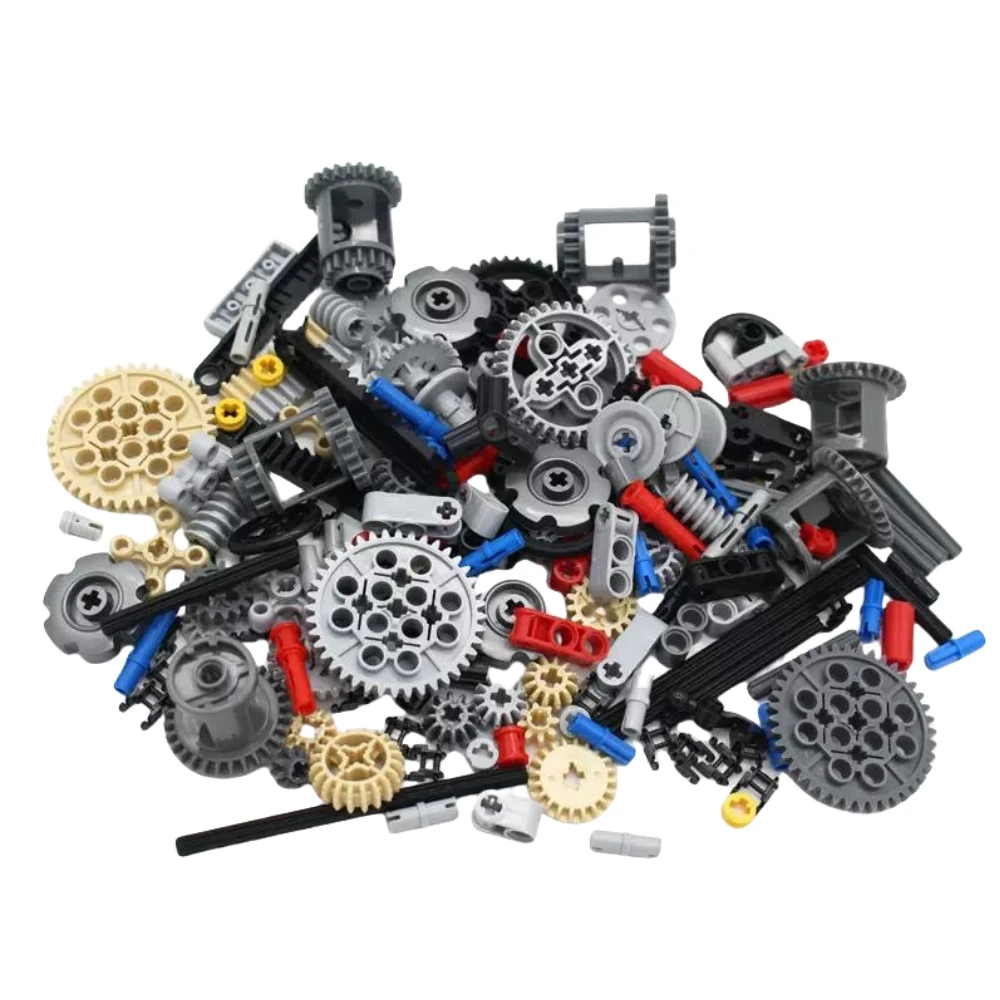 MOC Bulk Technical Parts Pin Bricks Set Axle Chains Connector Gear Set Shaft Building Blocks Compatible with Legoeds 9686 3649