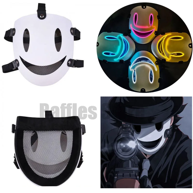 

Halloween Light Mask Marksman Killer Cosplay Anime High-Rise Invasion Cosplay Mask Neon Luminous Party Mask Samurai Props