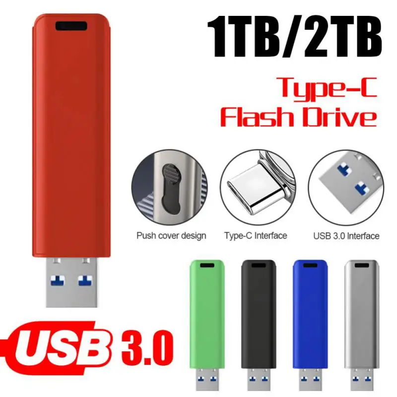 USB Flash Drive 2TB 1TB 2-in-1 Pen Drive Type-C USB3.0 Pendrive Dual OTG High Speed Metal Memory Stick For PC Phone Tablet