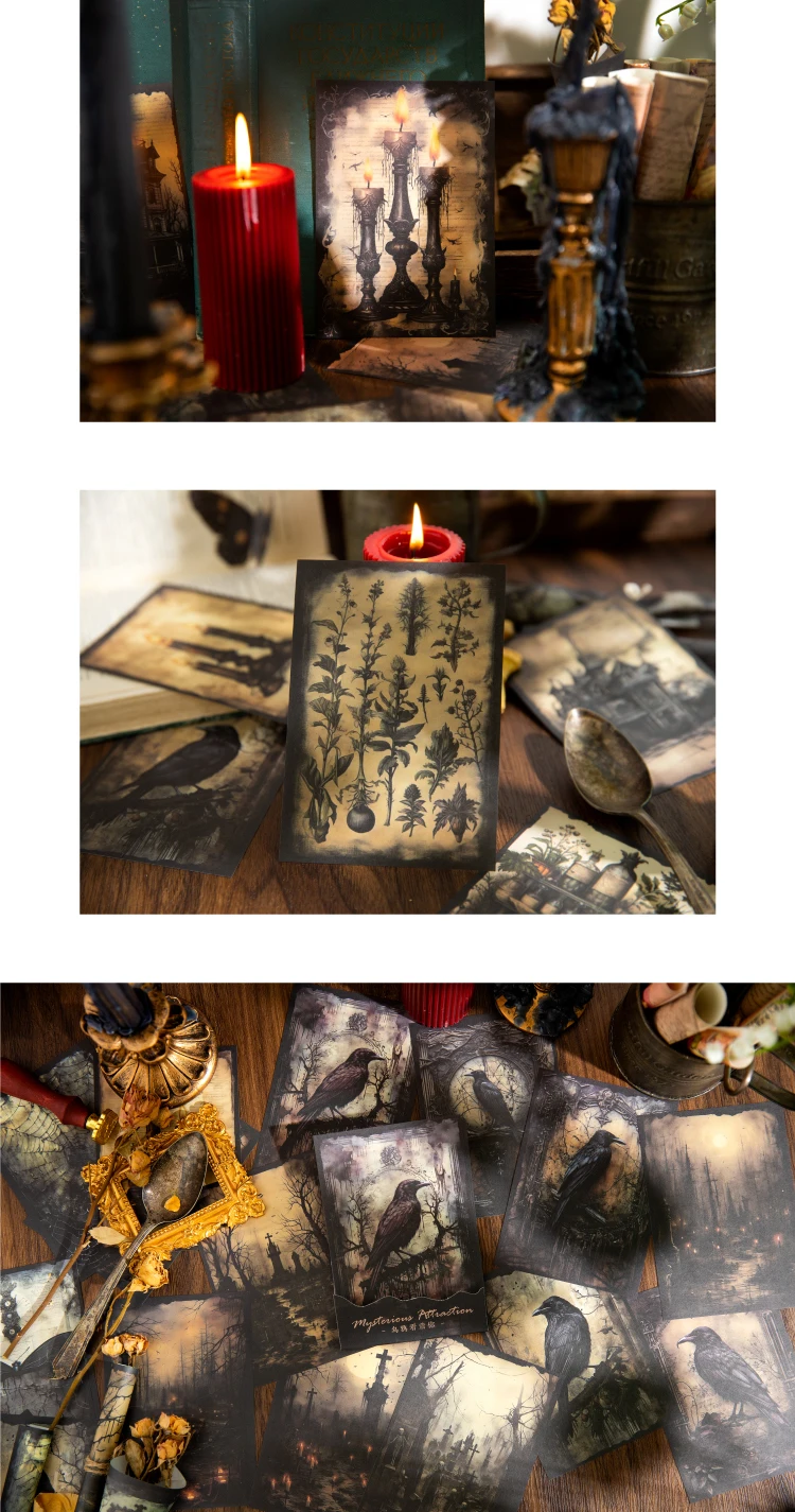 20 Stück Halloween Vintage Dark Series Scrapbooking Papier Collage Journaling Material Handwerk DIY Schreibwaren – Detail 5