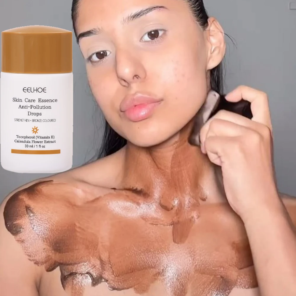 Help Black Skin Care Cream Bronzer Drops Fake Tan Peptide Serums Replenishing Face and Body Bronzing Sunshine Foundation Beauty