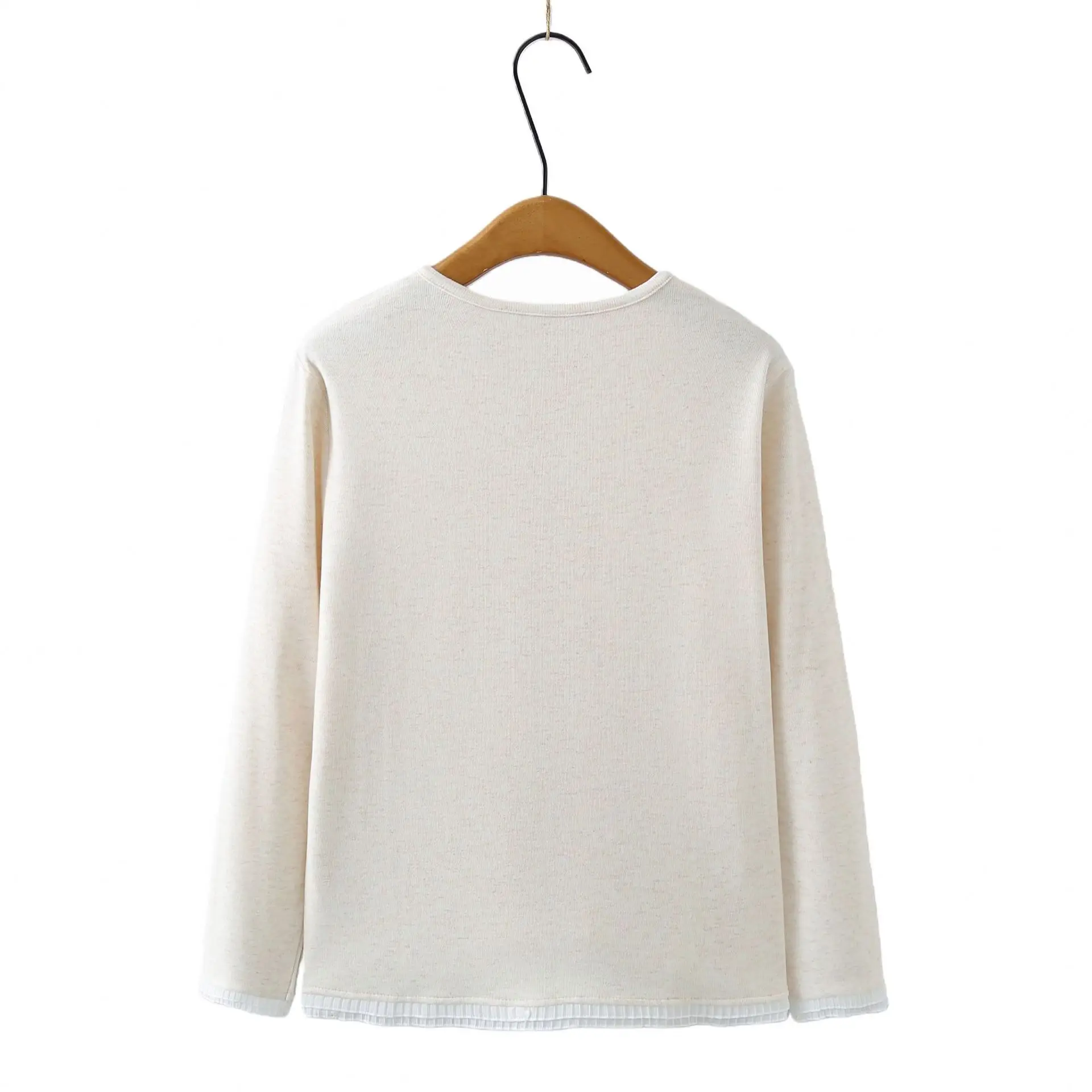 XXXXL Fashion Plus Size Women's T-Shirt Thickened Double Sided Fleece V-Neck Long Sleeved Base Tops For 2025 autumn/winter 2520