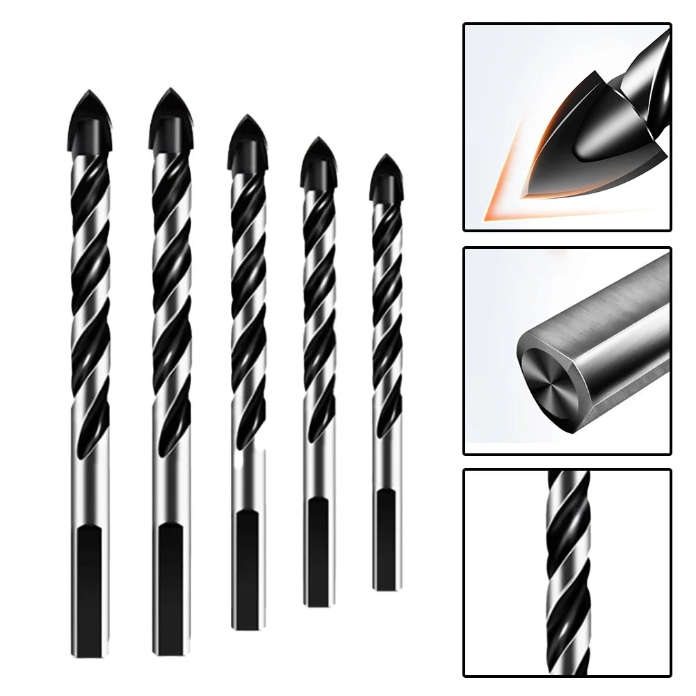 5PCS 3-6mm Triangular Tungsten Carbide Drill Bit For Porcelain Concrete Glass Stone Drilling Holes Tools Accessories
