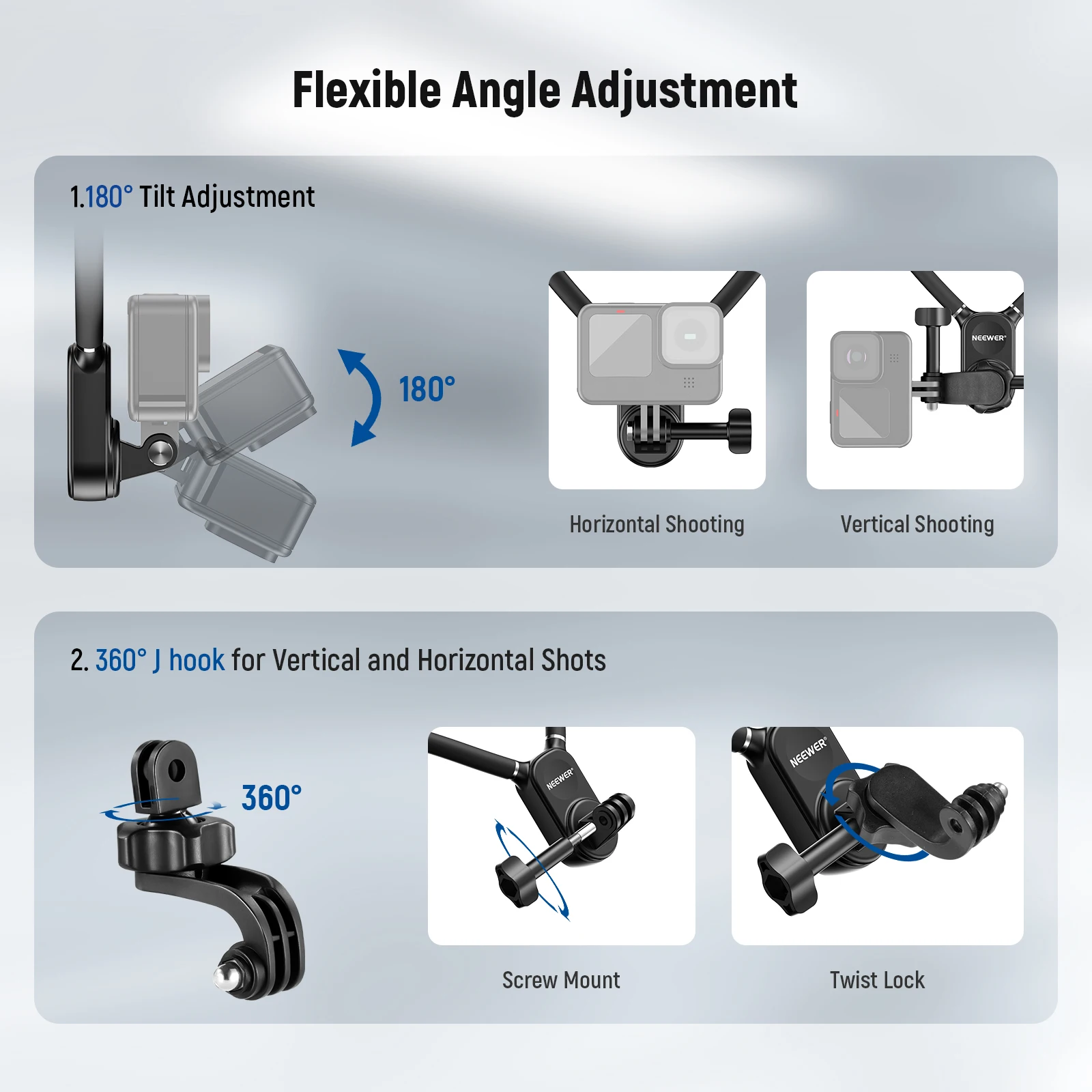 NEEWER Original Magnetic Neck Mount Holder with Phone Clip Suit For Hero 12 11