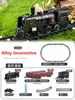 QLX High Simulation Electric Train With Smokes, Lights & Sound Train Set Model  Alloy Plastic Toy Train Model Gifts For Kids 2