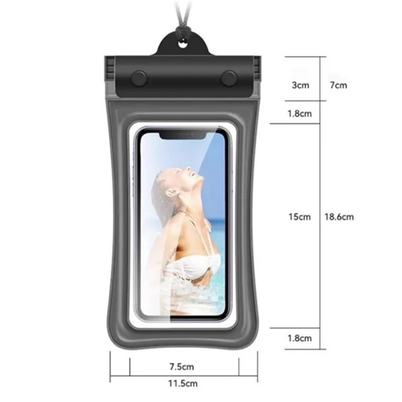 Universal Swim Waterproof Transparent Phone Bag For iPhone 16 15 14 Pro Max Floating Airbag Samsung S24 S23 Xiaomi Huawei Cover