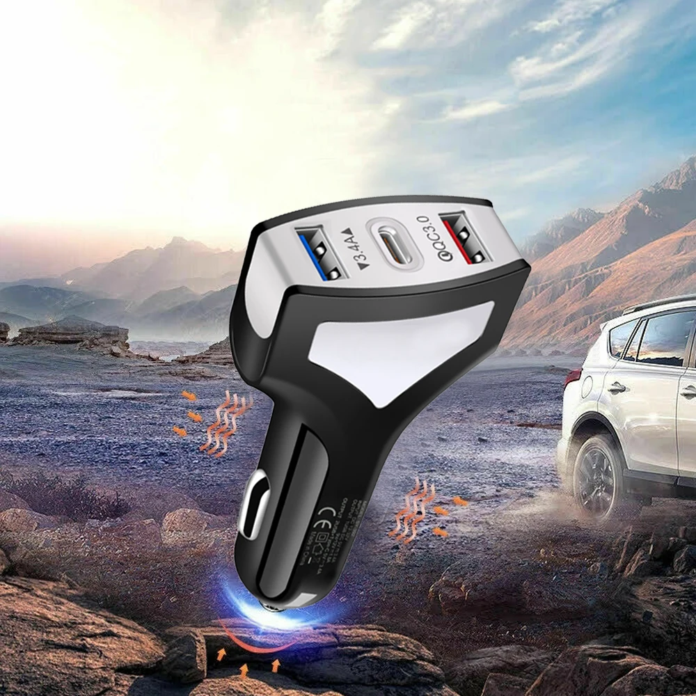 

Universal Black Portable Fast Charging Car Charger PD USB Type C for Apple IPhone 11 Pro Max XS X XR 7 8 Plus Car Accessories