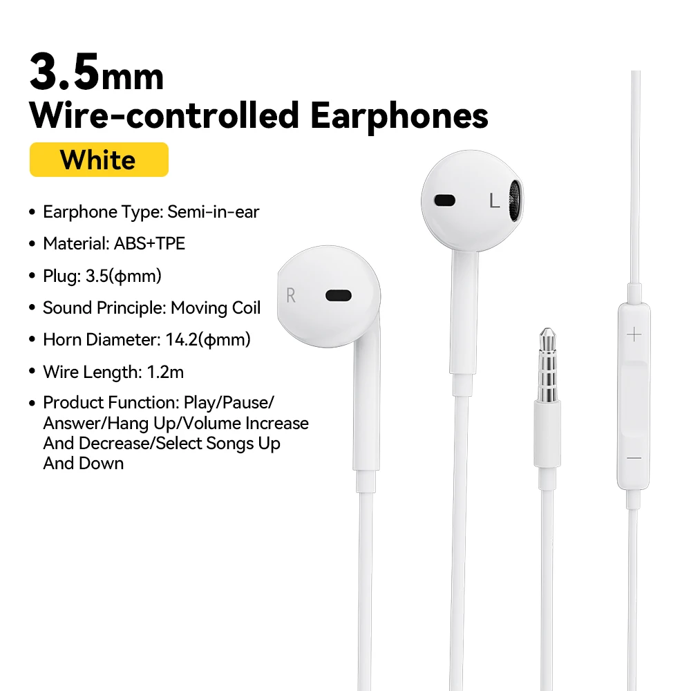 Premium Wired In-Ear Headphones with Microphone and In-line Control