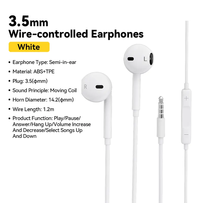 Essager 3.5mm Wired Headphones In Ear Headset Wired Earphones with Microphone Stereo Earbuds Sports In-line Control For Phones - Image 9