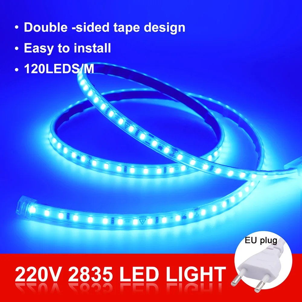 Description Picture 3 of itemDimmable LED Strip Light Dimmer Power Kit 220V 2835 120LEDs Flexible Waterproof Tape Diode 220 V Volt High Brightness Lighting