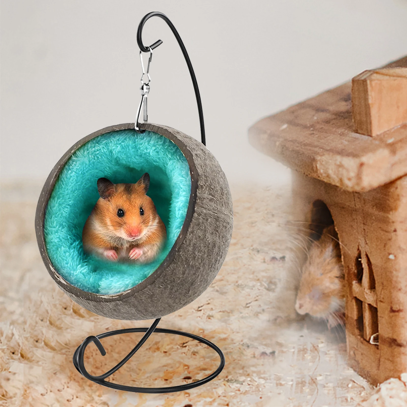 Symposium Ontaarden Imperial Hamster Hideout Natural Coconut Hamster Hideout Hammock Small Animal  Coconut Husk Hammock With Warm Pad Cage Decor For Hamster - Toys -  AliExpress