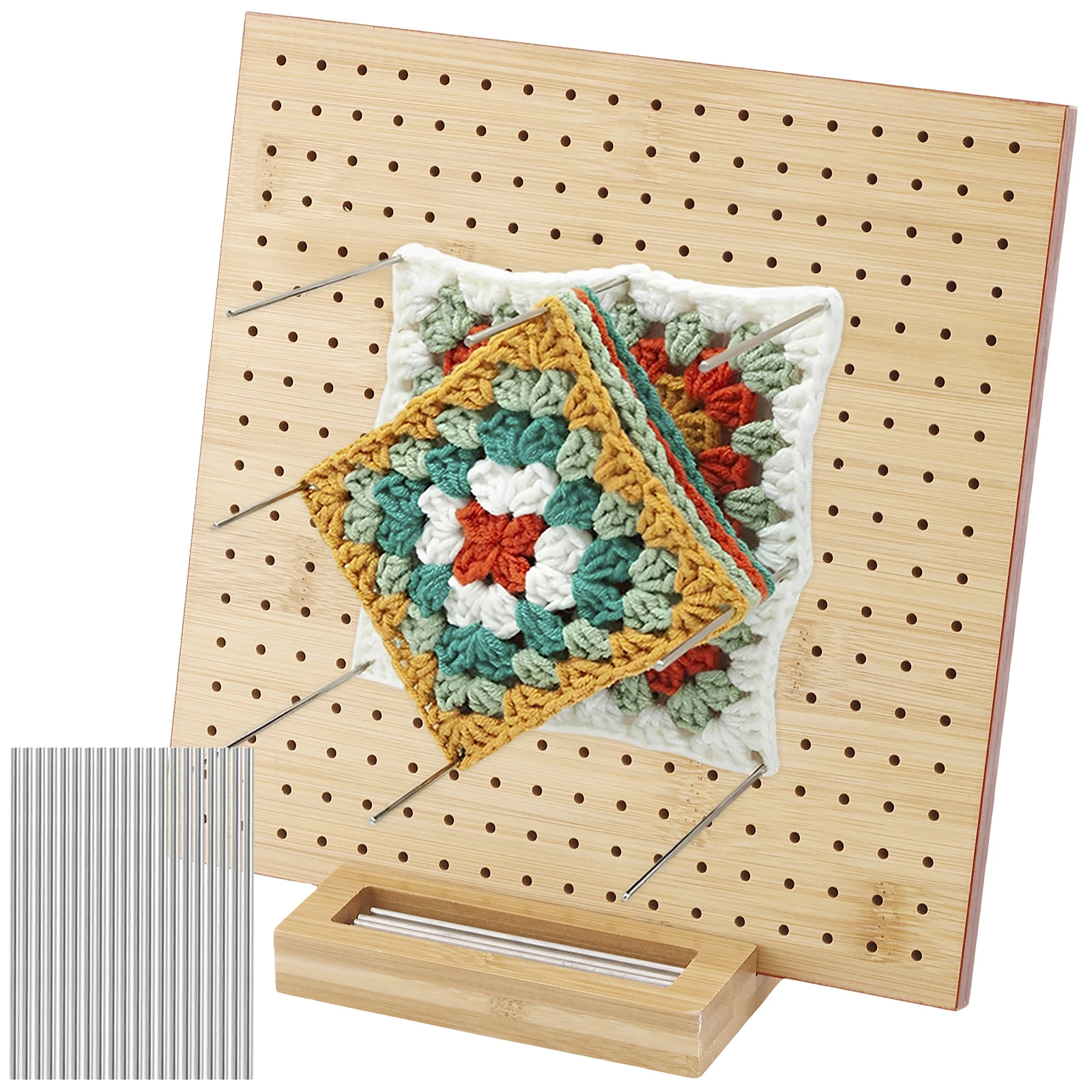 Wood Crochet Blocking Board Kit With Stainless Steel Rod Pins For Knitting  Granny Squares Crochet Board Crafting Lovers Gifts - AliExpress