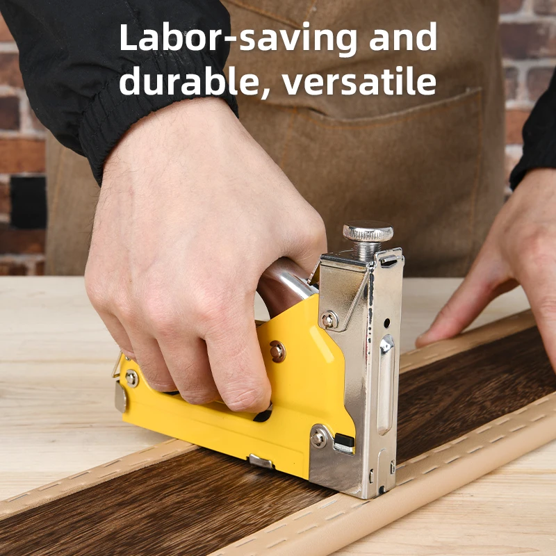 Deli 3 in 1 Nail Gun Set With Staples Remover Manual Adjustment Wood Upholstery Stapler Gun for Carpentry Tools Home DIY 3