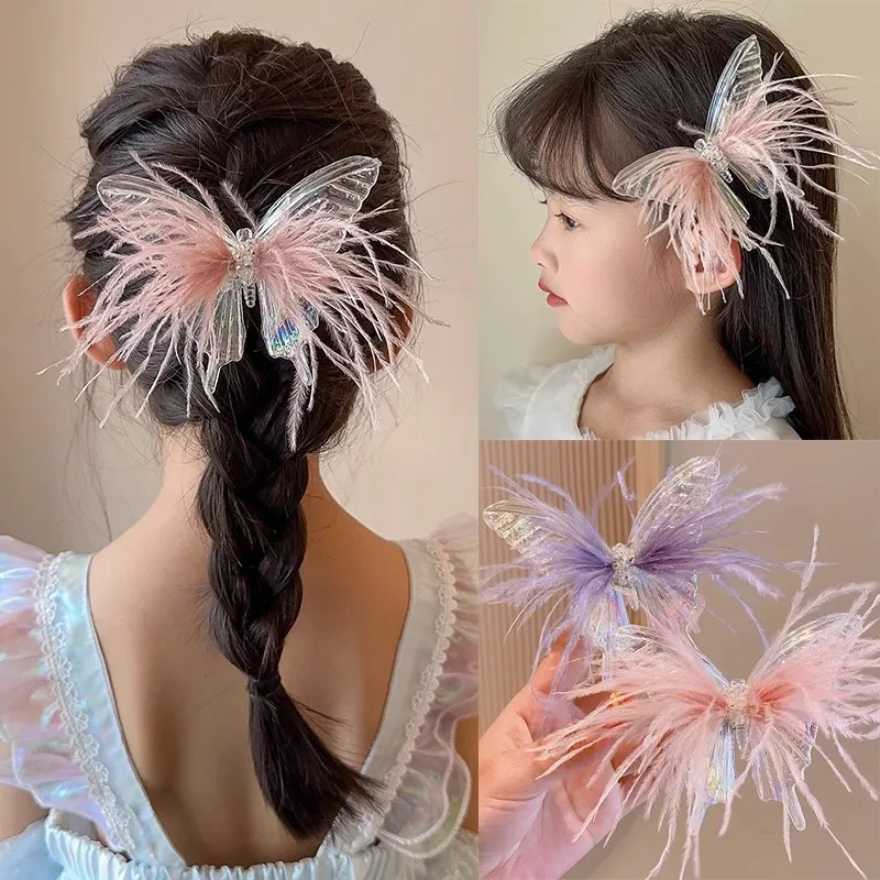 Red - Butterfly Fab Artwork Tik-Tak Hair Clip for Kids (Set of 2) 14 main image 1