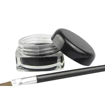 Heallor 5g Black Eyeliner Cream Waterproof Beauty Cosmetics Long Lasting Eyeliner Gel Eyeshadow Makeup Tools With Brush Set Eye - Thumbnail 8