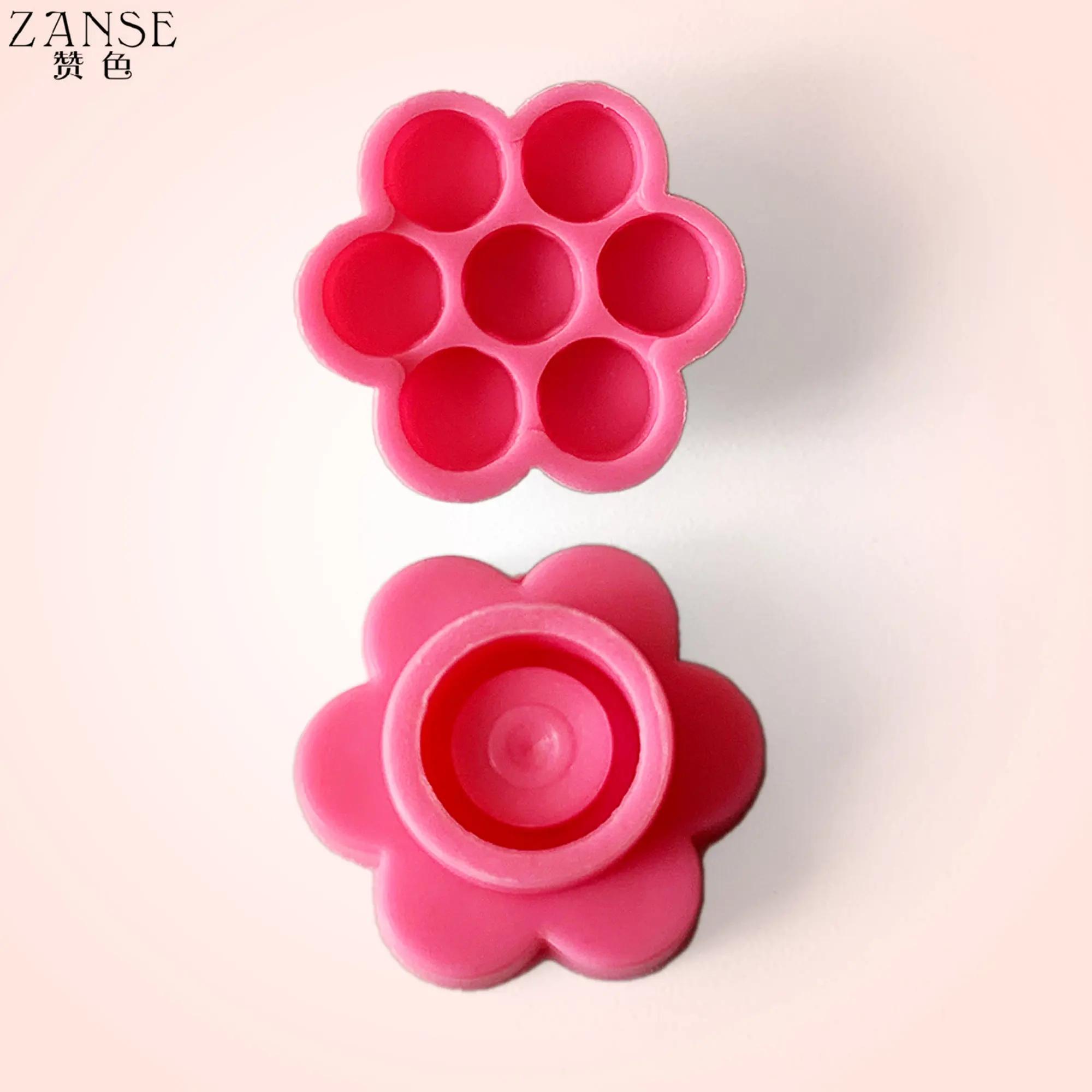 Zanse 1000pcs Eyelash Extension Pink Flower Glue Delay Cup Tattoo Adhesive Pigment Holders Grafting Eye lashes Holding Trays