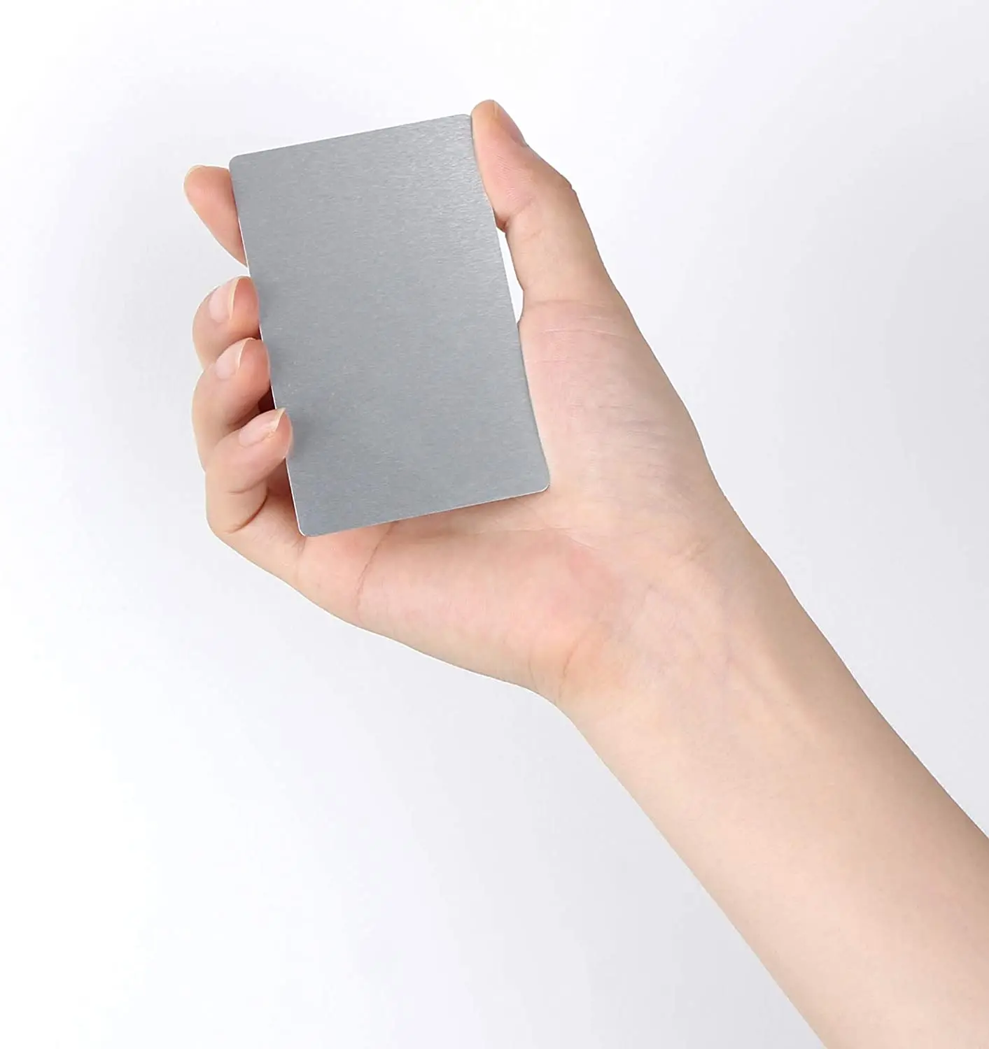 Silver Metal Blank Aluminum Business Cards For Laser Engraving 0.2mm Thickness