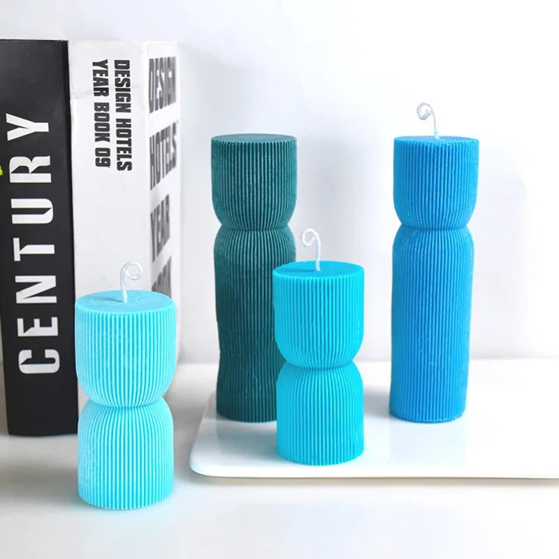 

Candle Scented Mold Wavy Stripe Cylindrical Silicone Mold Gypsum Aromatherapy Ornament Decoration Epoxy Silicone Molds