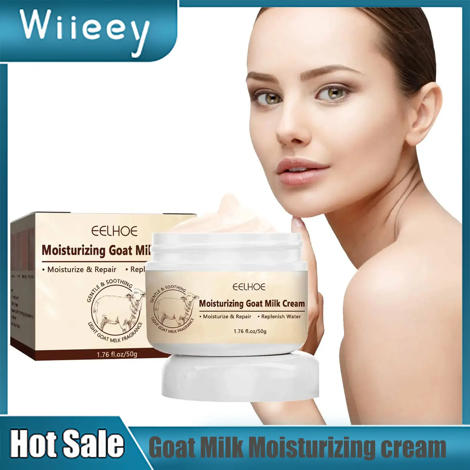 Moisturizing Goat Milk Cream Anti Wrinkle Aging Soothing Skin Deep Firming Improve Drying Large Pores Whitening Face Cream 50g