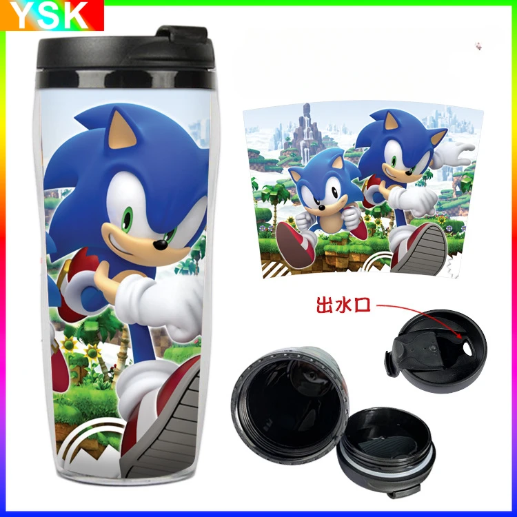 

Sonic Animation Peripheral Double-layer Heat-insulated Plastic Cup Two-dimensional Men's and Women's Sports Fashion Water Cup