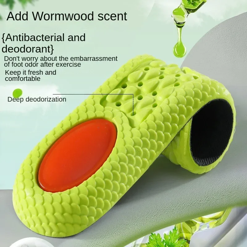 Men Women Feet Care Shoes Pad Sports Shock Absorption Insole Green PU Memory Foam Breathable Arch Support Orthopedic Shoes Pad