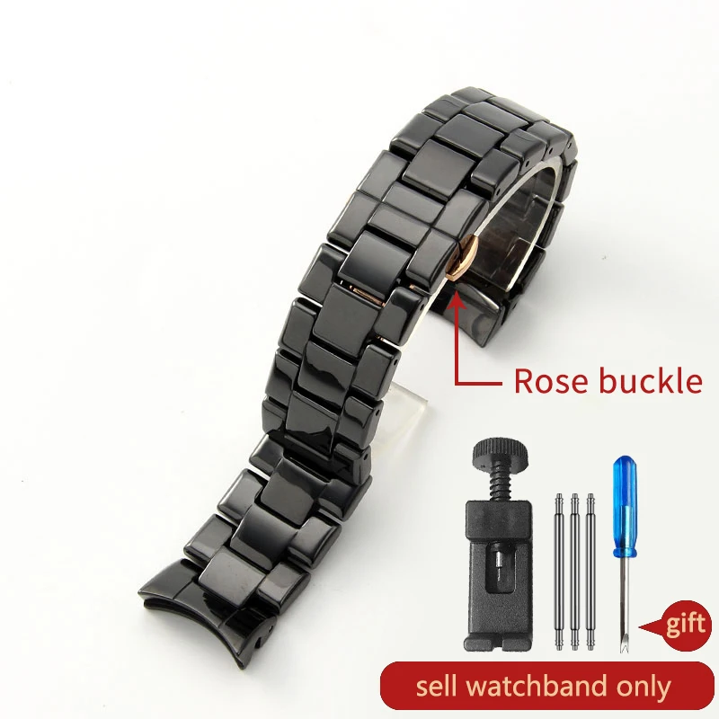 Ceramic Watch Band for Armani AR 1410 1400 1440 1411 1421 1451 1452 Comfortable Wear Watch Strap Accessories 0mm Wristband