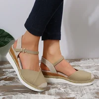 Women Closed Toe Wedge Sandals Women Summer Buckle Strap Gladiator Shoes Woman Fashion Espadrilles Platform Sandalias Mujer 2024 - Image 2