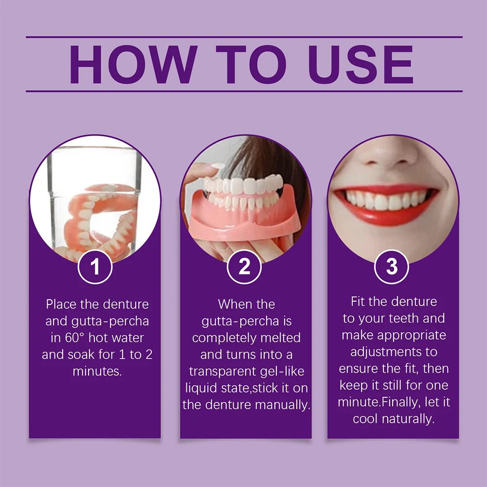 Silicone Reline Denture Set Wear-Resistant Soft Dentures False Teeth Non-Toxic Teeth Upper and Lower Set for Men Women