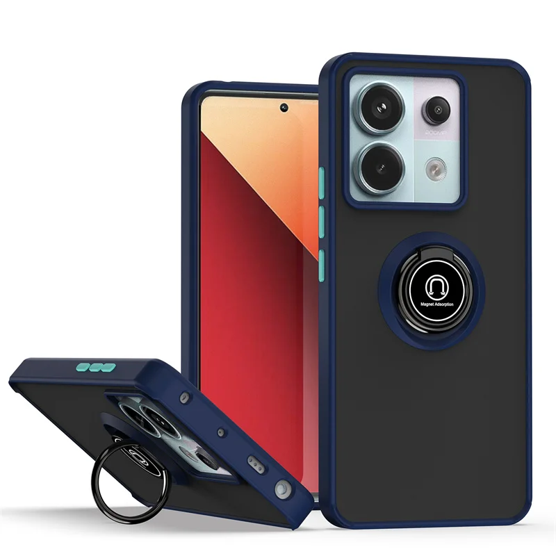 Armor Matte Shockproof Case with Magnetic Ring Holder and Stand