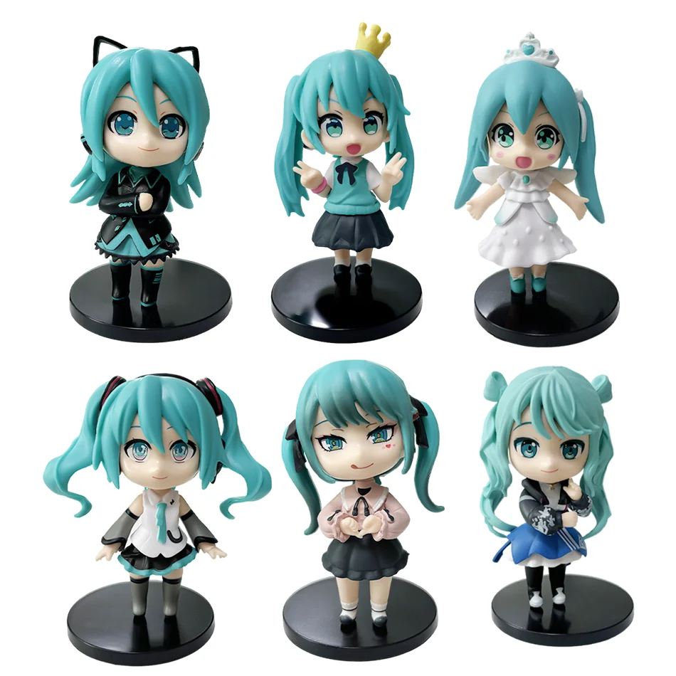 Hatsune Miku Q Edition Series Handmade Blind Box Toys - Set of 6, Perfect for Birthday, Halloween, and Christmas Gifts