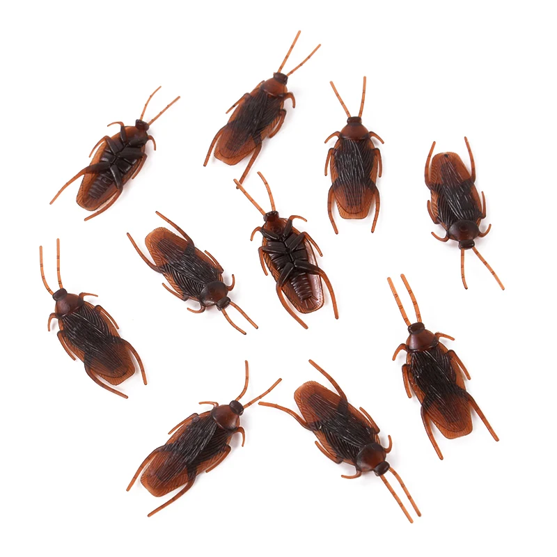 10-100Pcs Artificial Cockroach Realistic Fake Roach Insects Novelty Trick Props Kids Toy Halloween Party Decoration Plastic Bugs