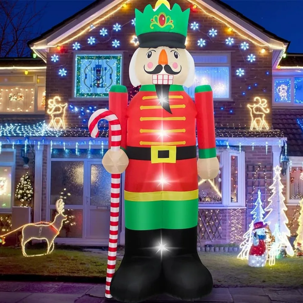 

Decoration Christmas Toys Large Light Up Inflatable Nutcracker for Outdoor Yard Garden Xmas Decorations Supplies Ornaments Party