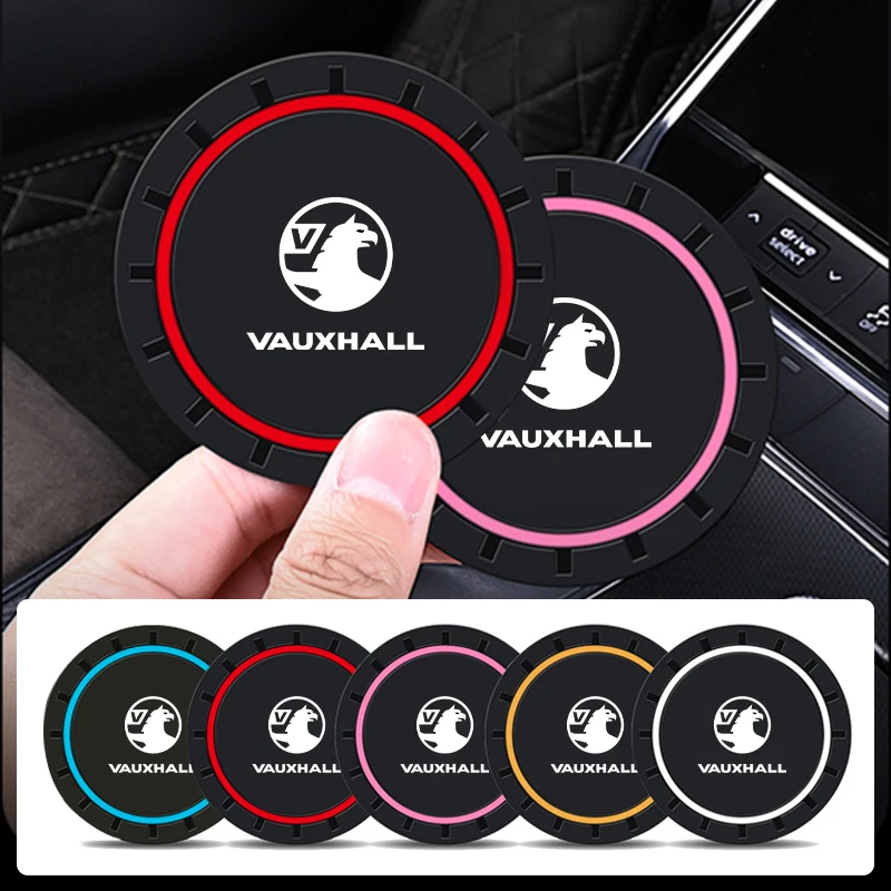 Car Coasters Water Cup Slots Non-Slip Mat Waterproof Cup Pad 2PCS for Vauxhall VXR Dokker Lodgy Logan Sandero Duster Stepway