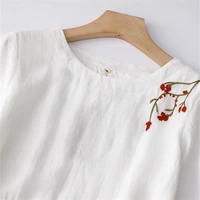 Robes longues d'été vintage brodées de couleur unie pour femmes 2026 – Robe blanche fine et respirante décontractée pour femme – Vêtement élégant 3