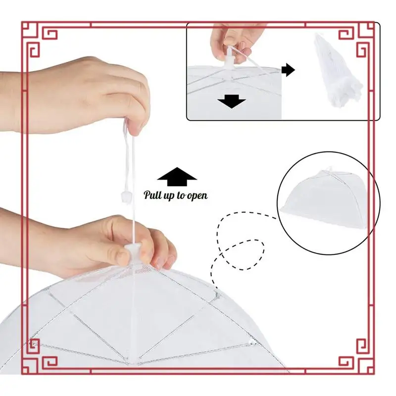 4 Pack Mesh Food Cover -14 Inch/16 Inch /17 Inch -Up Food Cover Tent Reusable&Collapsible Nets