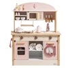 Rubud Wooden Play Kitchen with Realistic Accessories Toy Kitchen Set with Play Features Modern Style Toy Kitchen for Girls Boys 1
