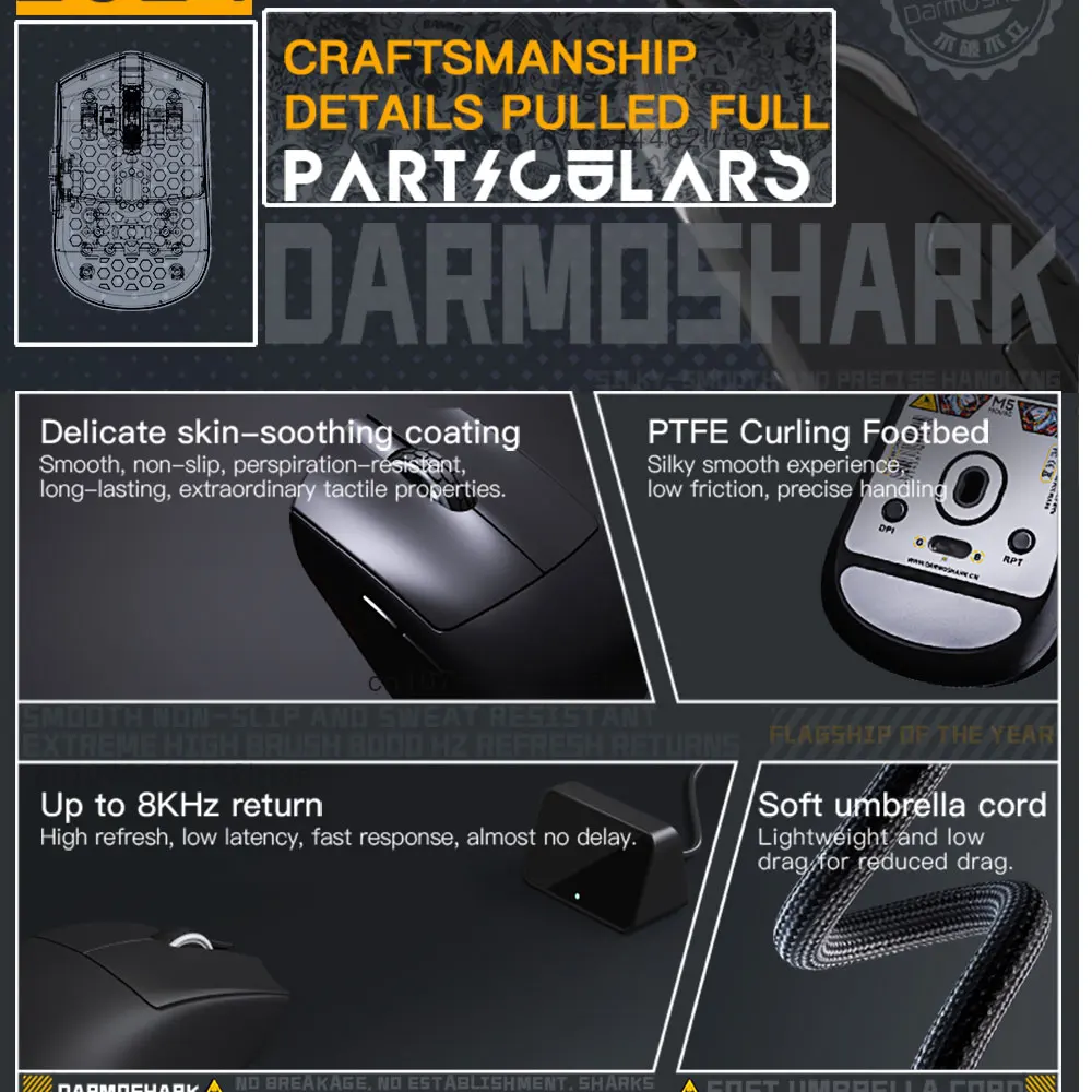 ワイヤレスゲーミングマウス,Darmoshark-m5 DPI,4K,8 K,Bluetooth