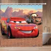 Anime Red Lightning McQueen Cars Shower Curtain 1pcs Cartoon Bath Screen Curtains with Hooks for Bathroom Decor Waterproof 1