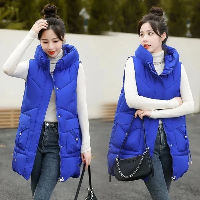 Sleeveless Puffer Jacket Womens  Winter Shiny Sleeveless Jacket - Autumn  Winter - Aliexpress