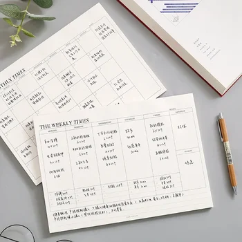 Agenda Settimanale e Mensile Non Datata, Quaderno per Appunti e Pianificazione, Planner per Studio, Cancelleria Coreana, Articoli per Ufficio e Scuola