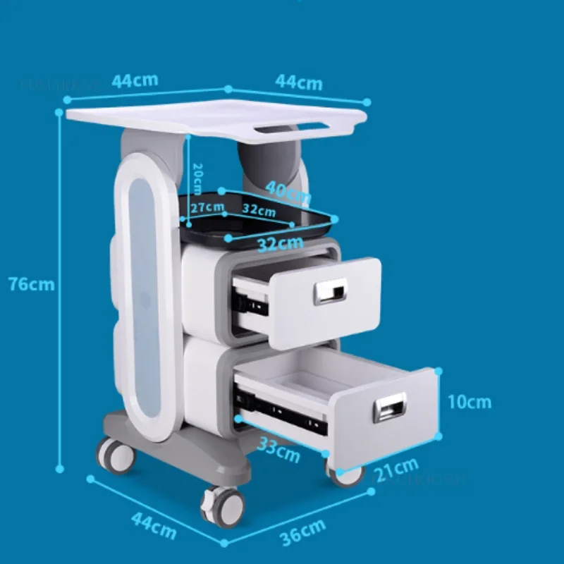 Modern Mobile salon Trolleys Hospital Medical Dental Tool Cart with Two or One Drawer Dental Plastic Storage Tool Trolley Cart Z For multi layer storage trolley