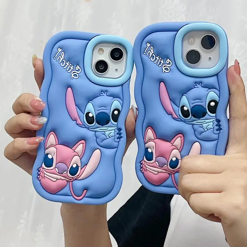Kawaii Stitch Angel Anime Phone Case For iPhone 14 13 12 11 Pro Max Mini Xs Xr X 8 7 6S 6 Plus Cute Cartoon Silicone Soft Cover