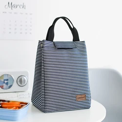Insulated Waterproof Reusable Lunch Tote Bag (Blue)