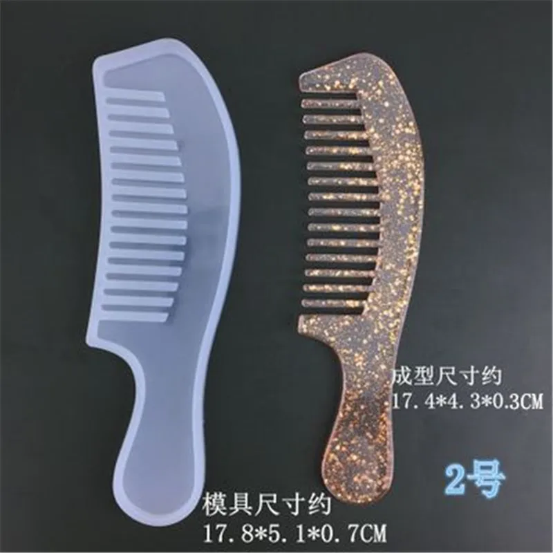 에폭시 수지용 빗 실리콘 몰드 헤어 빗 수지 주조 몰드 DIY 공예