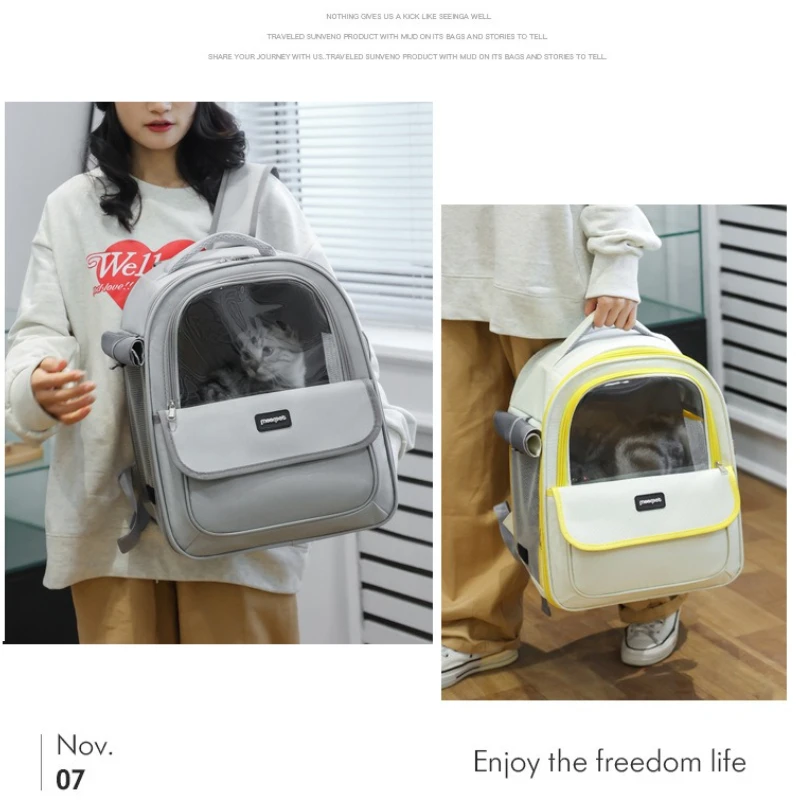 Large Capacity Mesh Pet Carrier Backpack – Foldable Travel Bag for Dogs & Cats 6