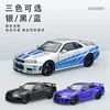 1:32 Nissan Skyline GTR R34 Alloy Scale Model Car Diecast Metal Vehicle Sound＆Light Collectible Children Toy Gifts 4